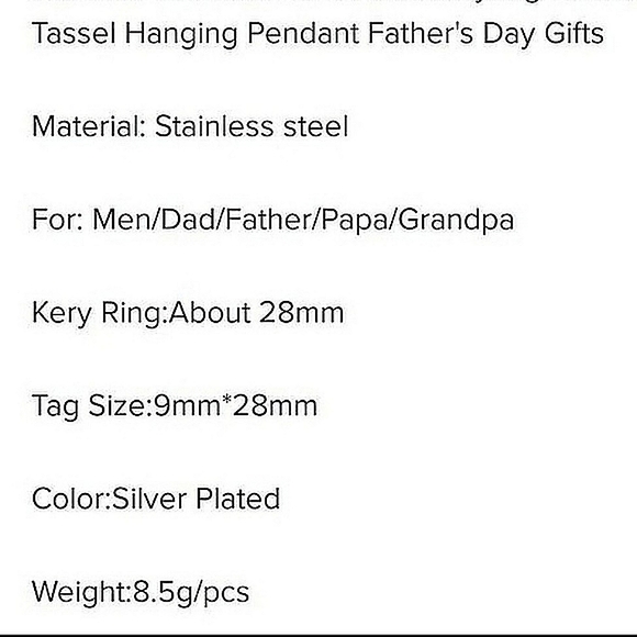 NWOT Stainless Steel, Silver-Plated "Grandpa" Keyring - Picture 6 of 6